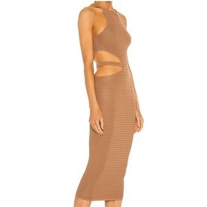 NWT Michael Costello x REVOLVE Athena Midi Dress in Mushroom